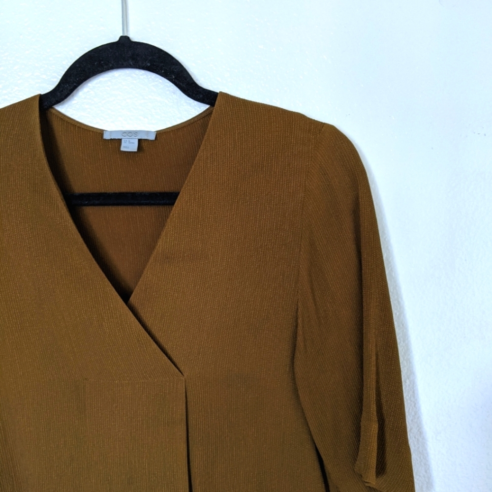 COS Moss Green Cupro Blouse